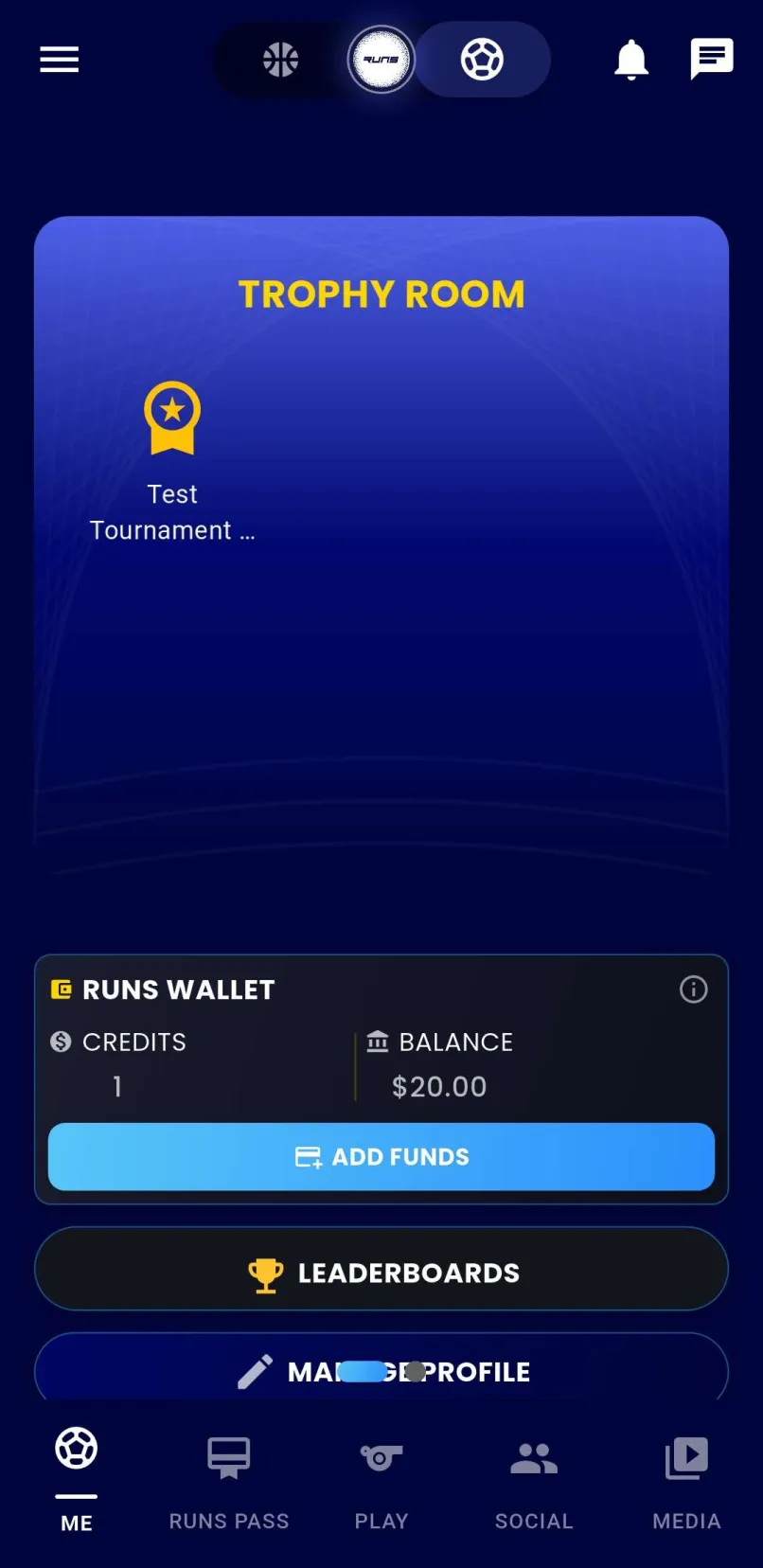 RUNS App Profile Back